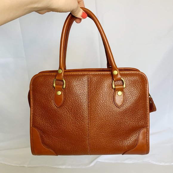 Vintage Liz Claiborne Pebbled Leather Satchel Bag - Picture 2 of 10